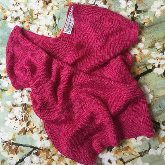 Evan Picone Short Sleeve Sweater Top Sz L Stretchy Pink Ramie Rayon Knit V-Neck - Picture 6 of 7